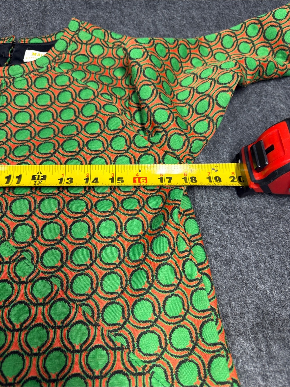 Maeve Green and Brown Geometric Midi Dress - Picture 6 of 7